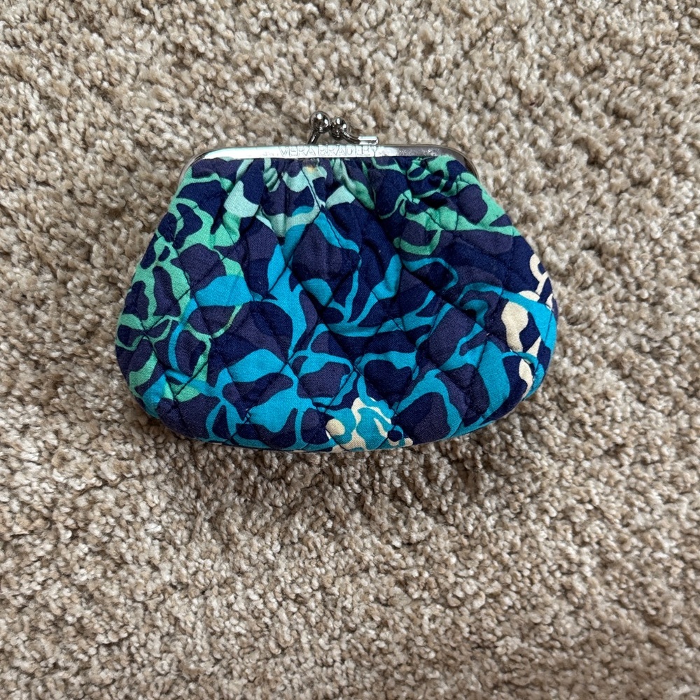 Vera Bradley Blue and Green Clutch